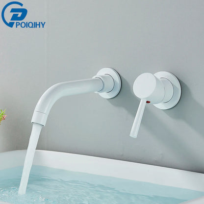 Matte Black Basin Faucet Brass White Bathroom Sink