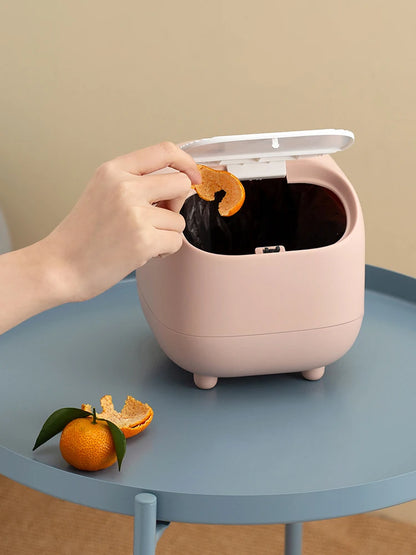 Mini Trash Can Lid Cute Ninja Desktop Trash