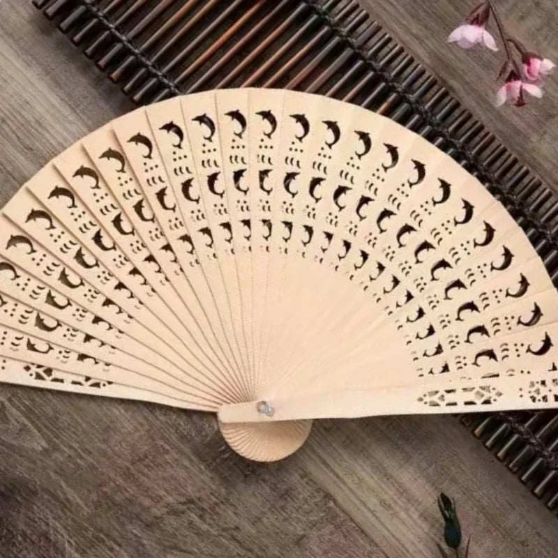 Personalized Folding Wooden Hand Fans Custom Engraved Wedding