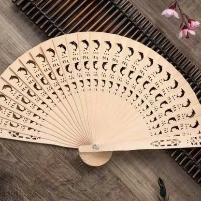 Personalized Folding Wooden Hand Fans Custom Engraved Wedding