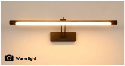 Modern Led Mirror Light Minimalist Black Metal Adjustable