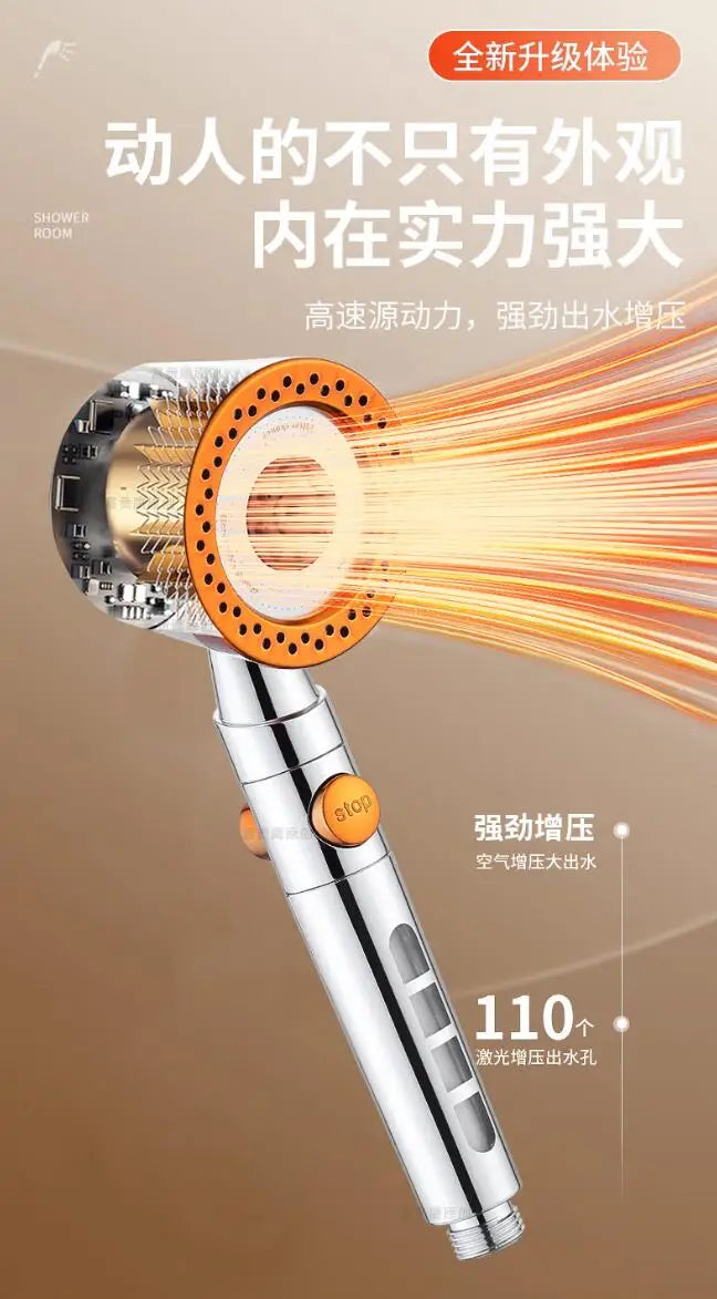 In Large Flow Shower Head Filter Modes High