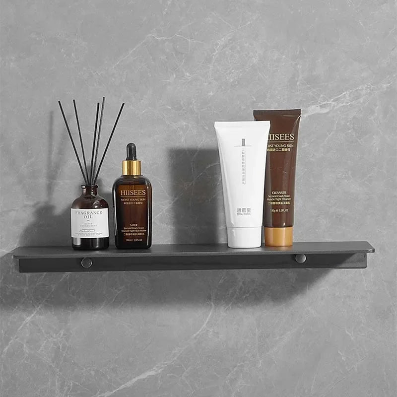 Gunmetal Grey Bathroom Toilet Shelf Wall-Mounted Perforated