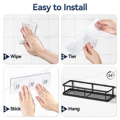 Shower Caddy Adhesive No Drill Bathroom Shower Organizers