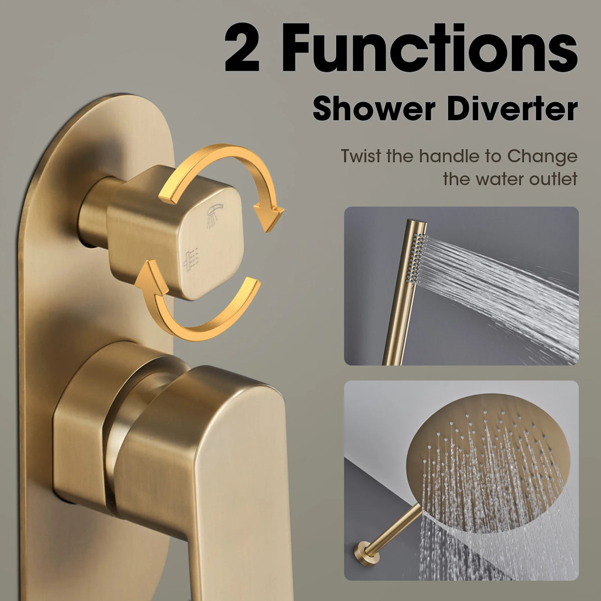 Solid Brass Bathroom Shower Rianfall Shower Head Shower
