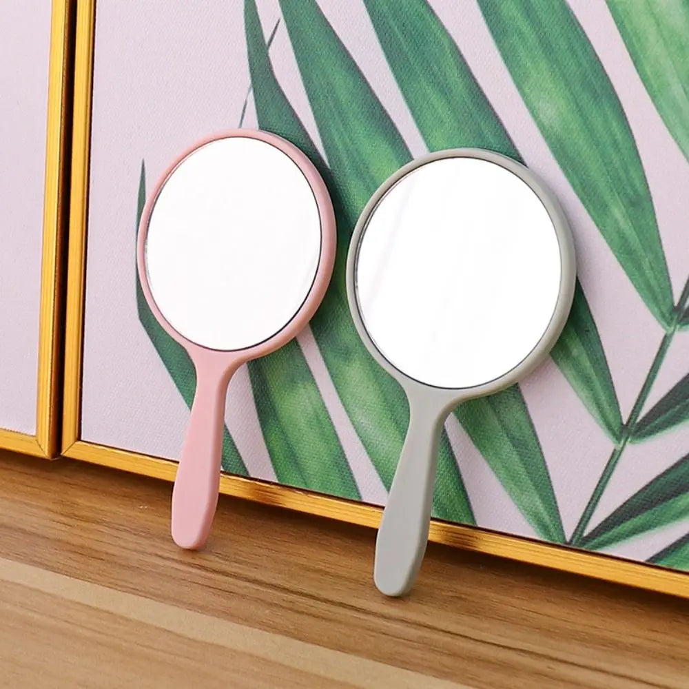 1pc Makeup Mirror Durable Handle Handheld Mirror Anti-Fall