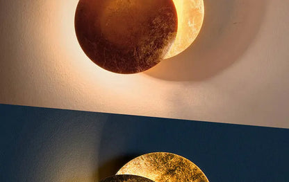 Modern Texture Designer Round Wall Lamp Rotatable Black
