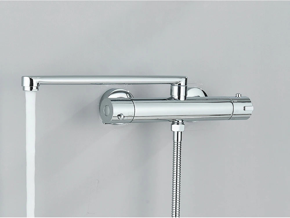 Chrome Black Bathtub Faucet Wall Mounted Thermostatic Shower