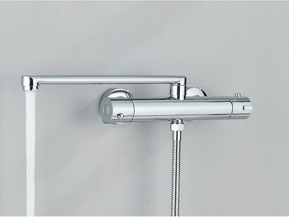 Chrome Black Bathtub Faucet Wall Mounted Thermostatic Shower