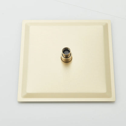 Brushed Gold Rainfall Shower System Cold Bathroom Shower