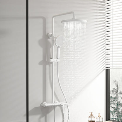 Brushed Rose Gold Bathroom Shower System Faucet 12