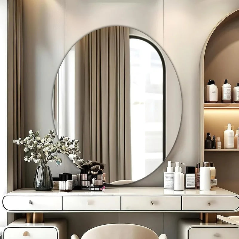Shatterproof Oval Wall Mirror Acrylic Bathroom Unbreakable