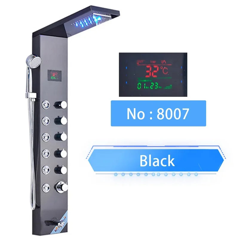 Led Shower Panel Digital Display Shower Faucet System