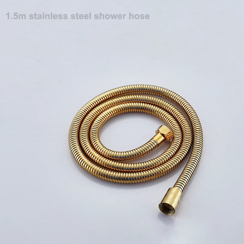Luxury Thermostatic Bathroom Shower System White Gold Brass
