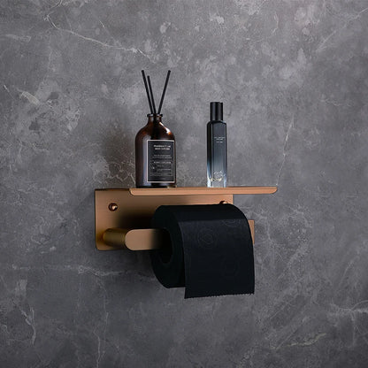 Brushed Rose Gold Wall Mount Shelf Toilet Bath