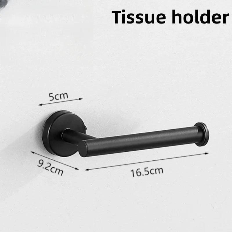 Wall Mount Black Bathroom Stainless Steel Towel Rack