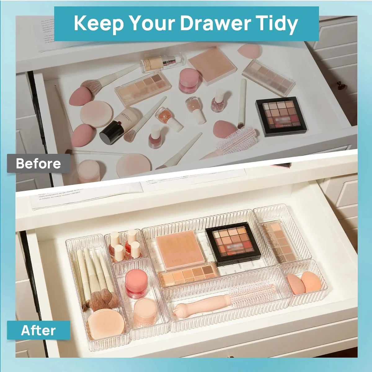 Clear Drawer Organizer Stackable Size Clear Makeup Drawer