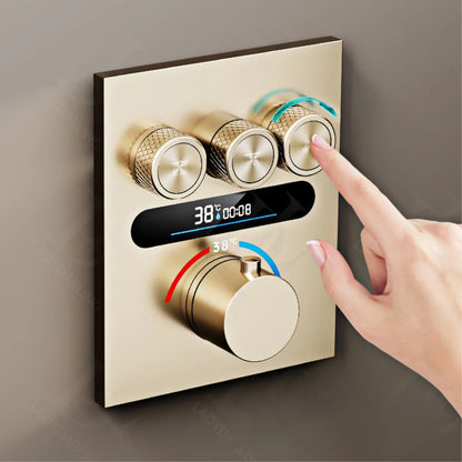 Luxury Brass Brushed Gold Led Digital Display Constant