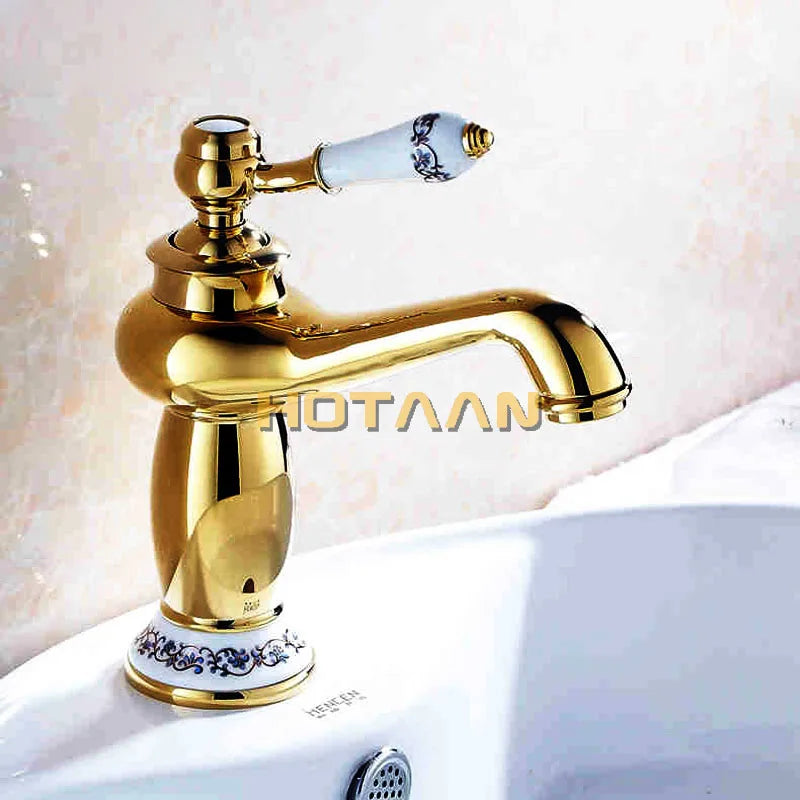 Luxury Basin Faucet Modern Faucet Bathroom Faucet Gold