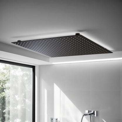 Kemaidi Shower Head Black Led Square Rainfall Shower