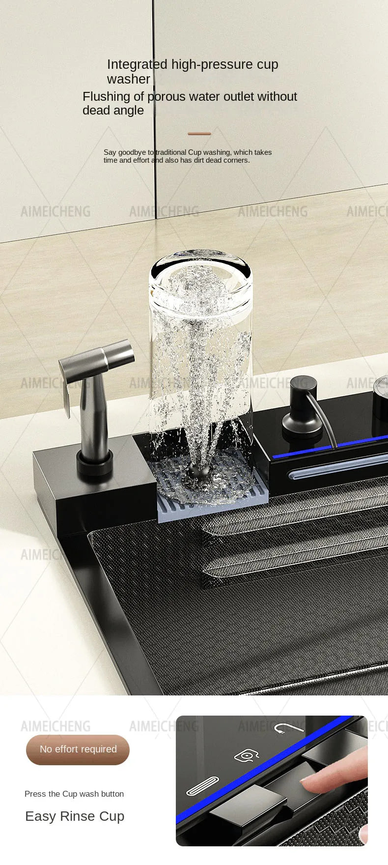 Digital Fly Rain Waterfall Sink Embossed Nano 304