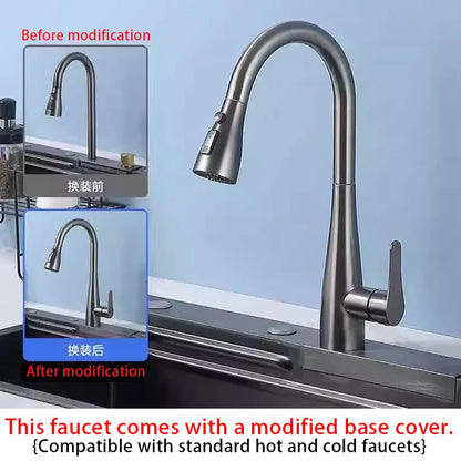 Popular Waterfall Faucet 304 Stainless Steel Cold Rainfall