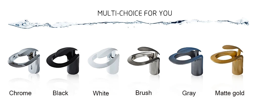 Tolm Waterfall Basin Faucet Water Tap Chrome Bathroom