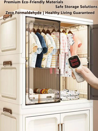 Multi-Functional Folding Storage Cabinet Doors White/Black/Gray
