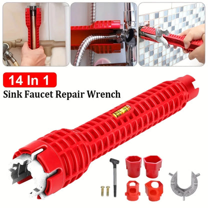 14 In Wrench Sink Faucet Sanitary Repair Double-Head