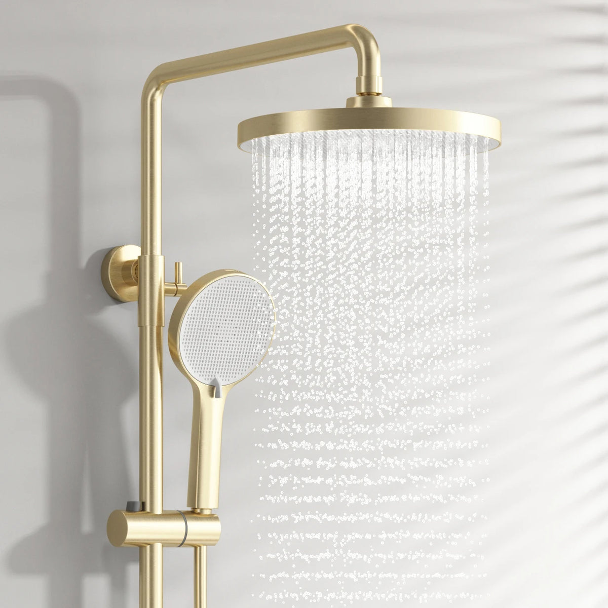 Brushed Rose Gold Bathroom Shower System Faucet 12