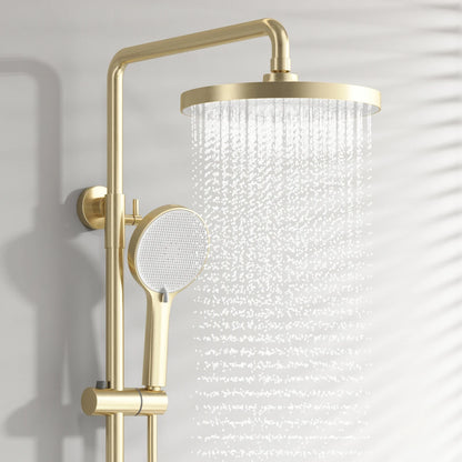 Brushed Rose Gold Bathroom Shower System Faucet 12