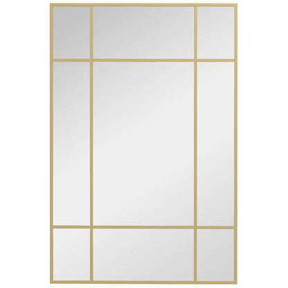 Homcom Rectangular Wall Mirror 90x60 Cm Metal Frame