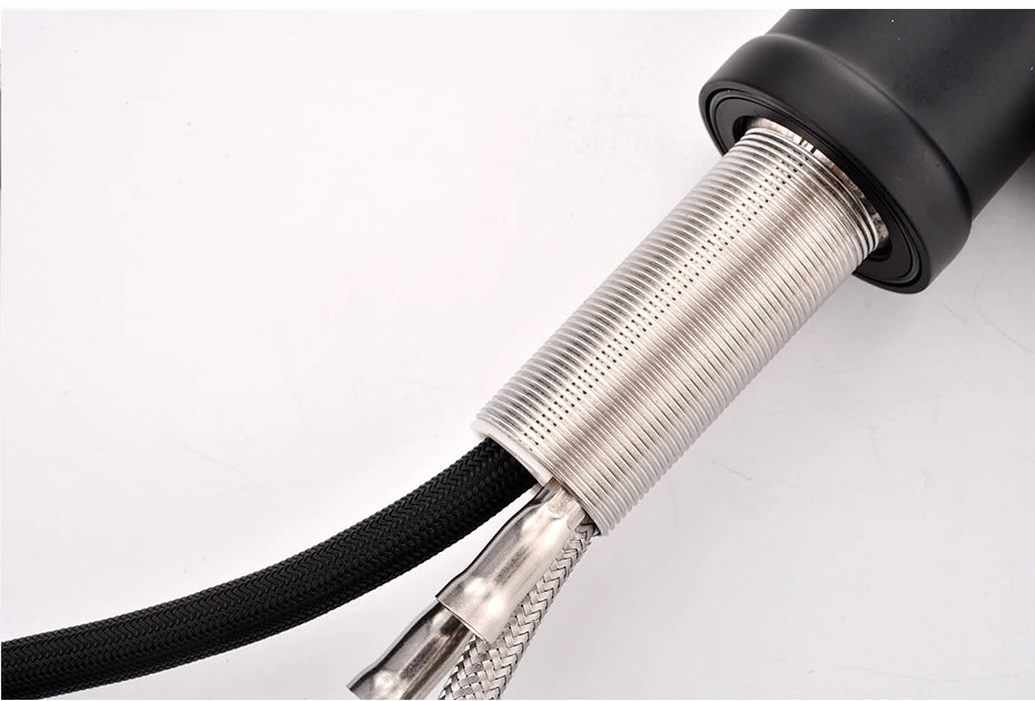 Brushed Nickel Faucets Handle Pull Out Tap Hole