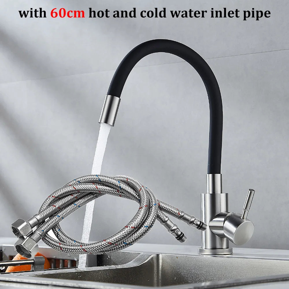 Rotatable Universal Bending Sink Cold Dual-Use Faucet 304