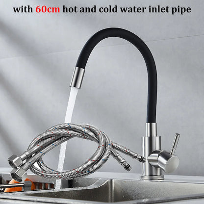 Rotatable Universal Bending Sink Cold Dual-Use Faucet 304