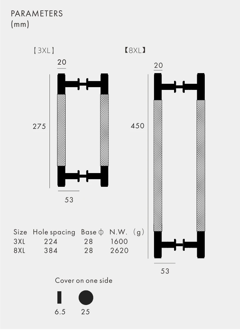 Dooroom Antique Brass Door Double Sided Knurled Pull