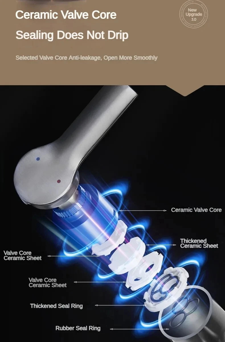 Pull Out Lift Faucet 360 Rotatable Bathroom Basin