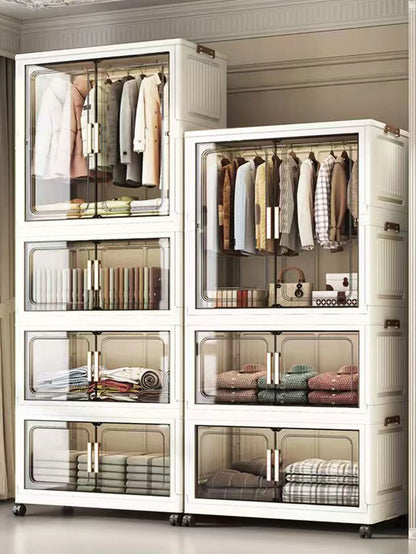 Multi-Functional Folding Storage Cabinet Doors White/Black/Gray