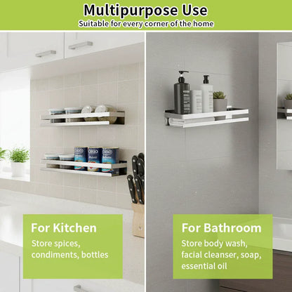 Stainless Steel Floating Shelf Rustproof Wall Mounted Nail-Free