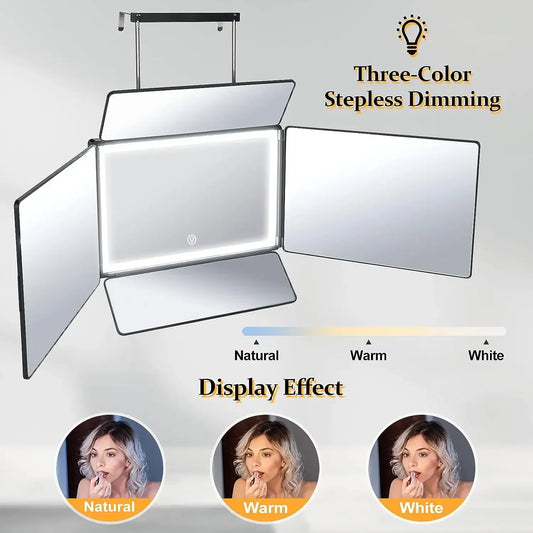 Way Mirror Hair Cutting Led Light 360 Barber