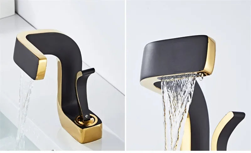 Bathroom Faucet Brass Gold White Bathroom Basin Faucet