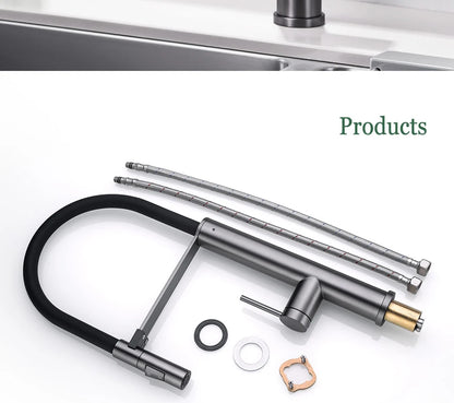 Faucet Gunmetal Flexible Pull Out Water Tap Nozzle