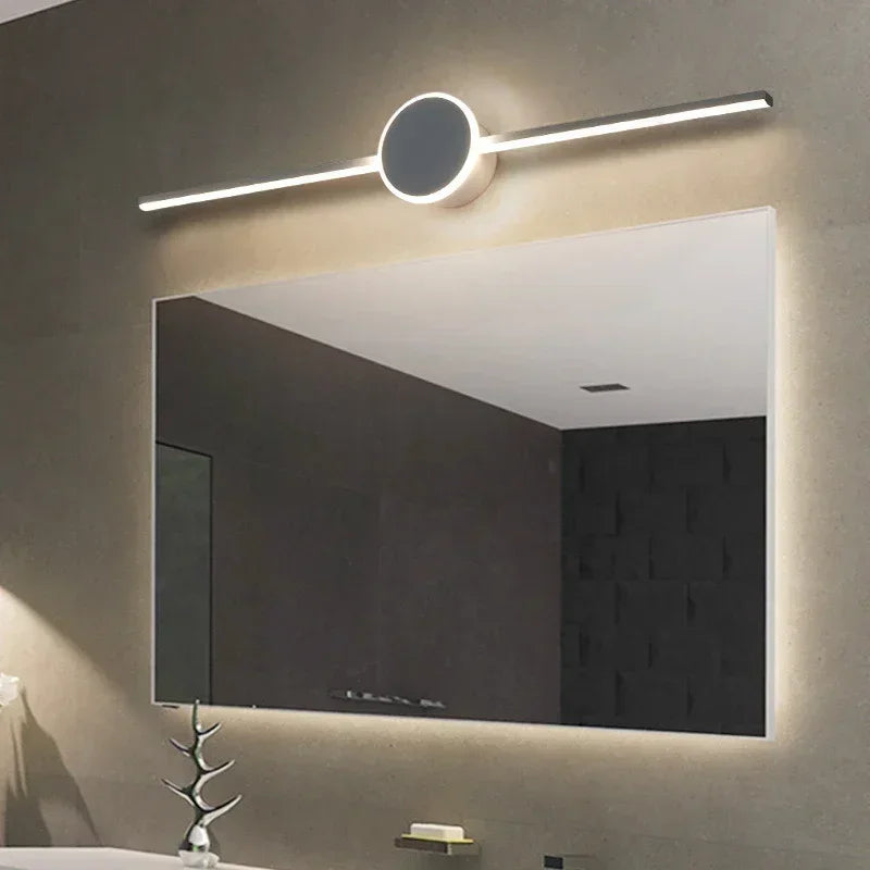 Modern Luxury Bathroom Wall Lamp Black White Aluminum