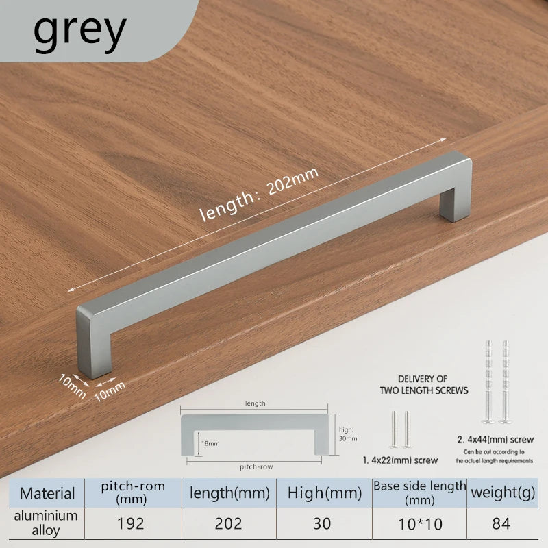 Square 500mm Extended Long Handle Wardrobe Door Handle