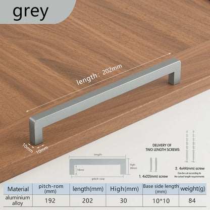 Square 500mm Extended Long Handle Wardrobe Door Handle