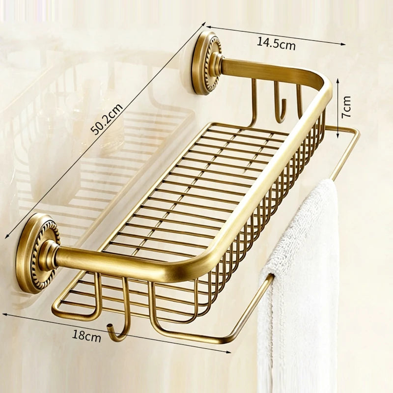 Solid Brass Bathroom Robe Hook Paper Holder Towel