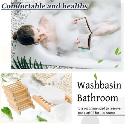 30-150pcs Soap Saver Wood Soap Dish Bulk Hotel