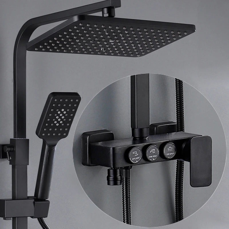 Cold Bathroom Shower System Faucets 12 Inch Round