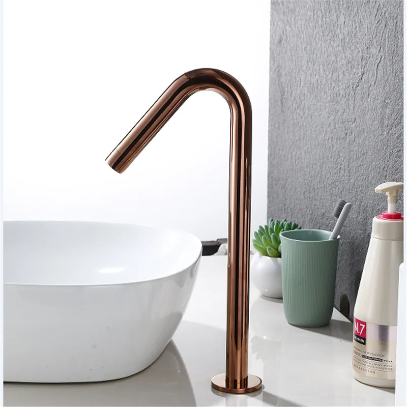 Tuqiu Smart Touch Bathrooomfaucet Gold Automatic Sensor Basin