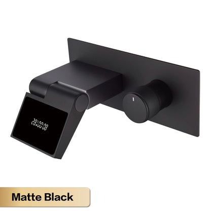 Luxury Gun Gray Brass Wall Mounted Bathroom Faucet